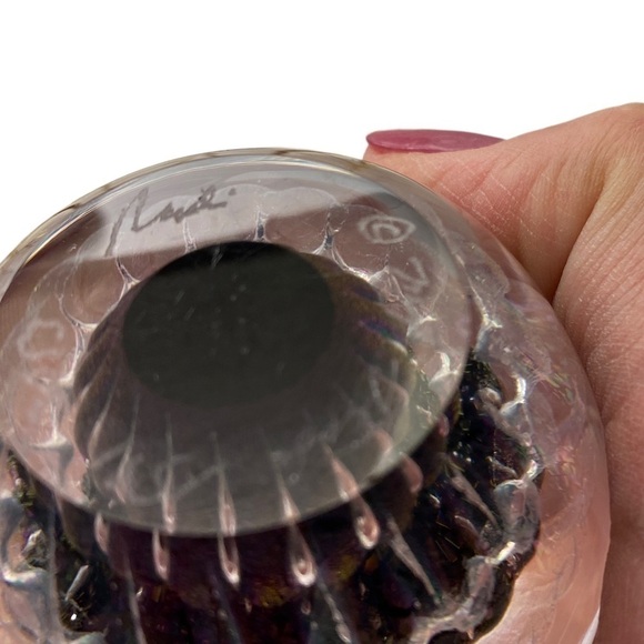 Dichroic Blown Glass Oval Paperweight Artist Brian Maytum Studio 1991 Signed3053 - Picture 12 of 14